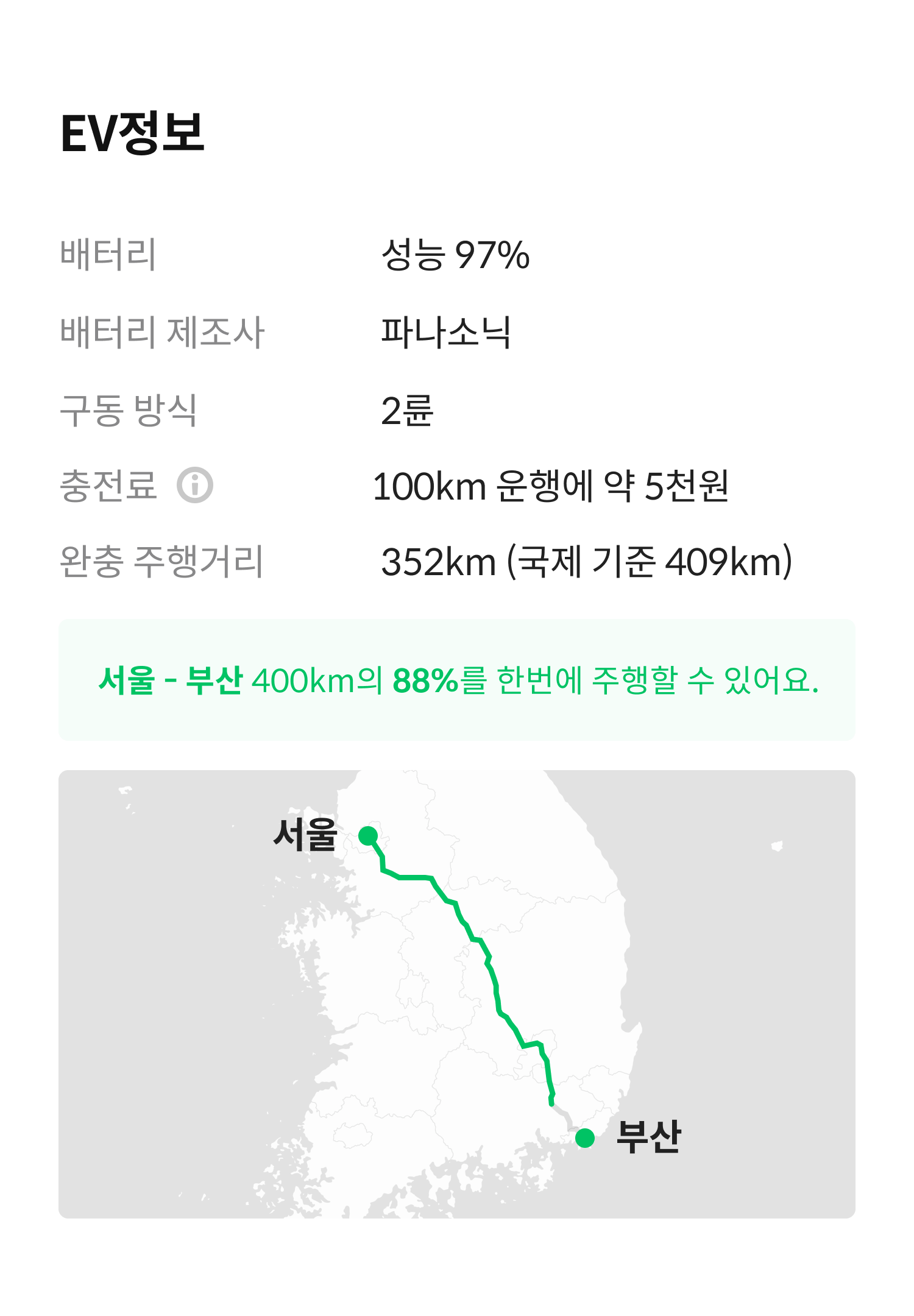 배터리 성능을 투명하게 공개하는 리볼트 인증 화면